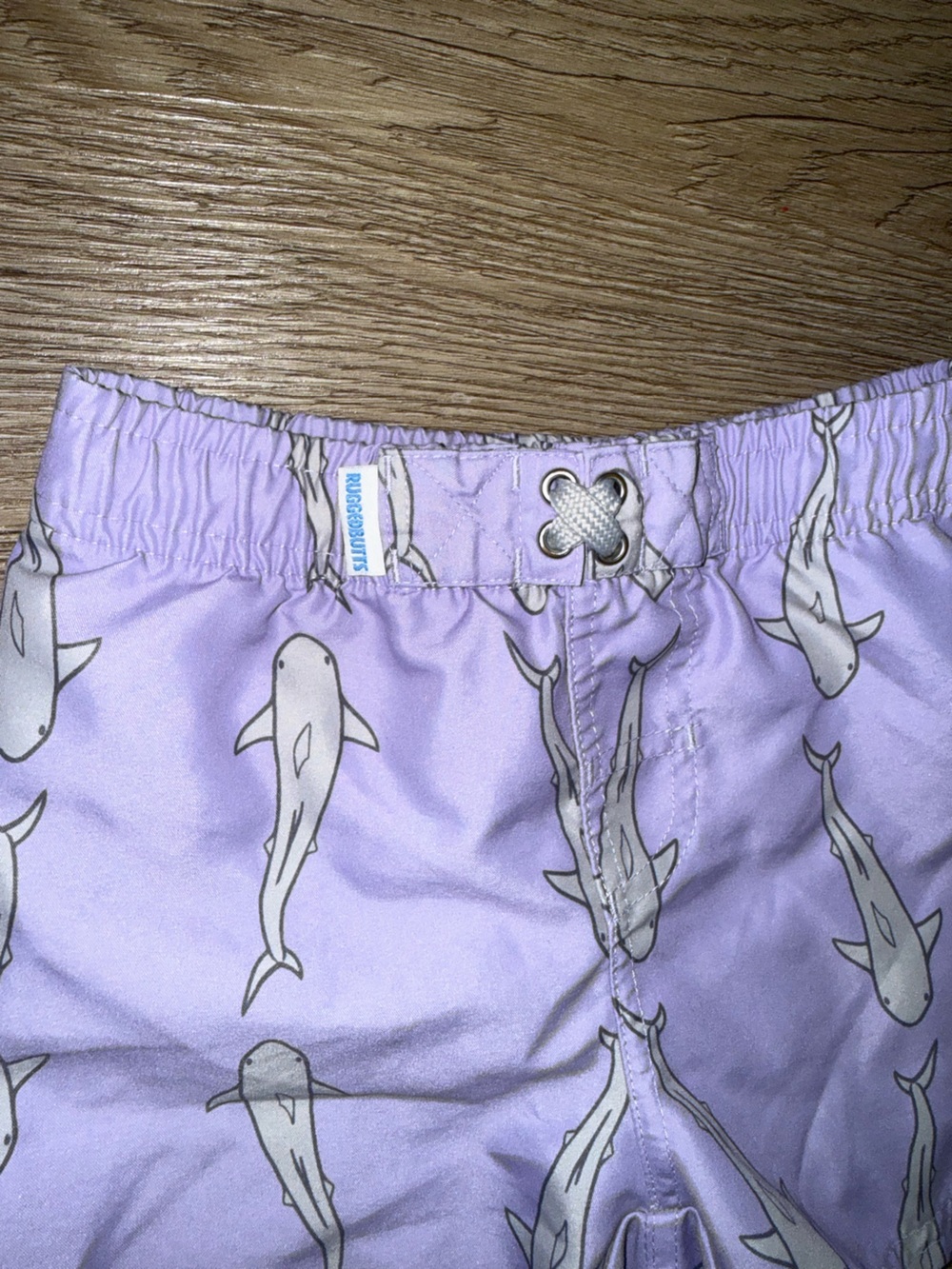 RuggedButts Boys' Jawsome Gray Swim Trunk Size 3T - Picture 5 of 7